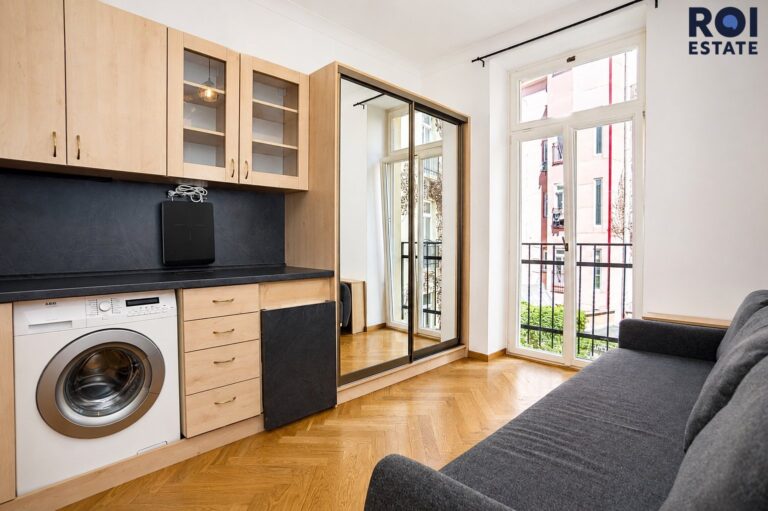 Pronájem bytu 1+kk 17 m² se sklepem, Praha – Vršovice