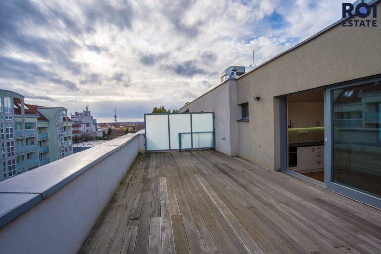 Pronájem bytu 2+kk, 49 m² s terasou 50 m², balkonem, sklepem a garážovým stáním, Praha – Žižkov