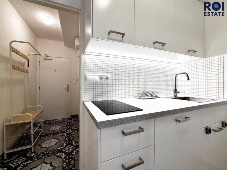 Pronájem bytu 1+kk , celková plocha 27 m², Brno – Pisárky, s terasou, sklepem a společnou zahradou s ohništěm