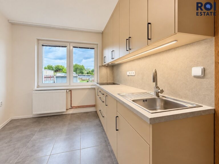 Pronájem bytu 2+1 s balkonem v novostavbě 54 m², parkovací stání, klimatizace, zahrádka, sklep – Nová Ves