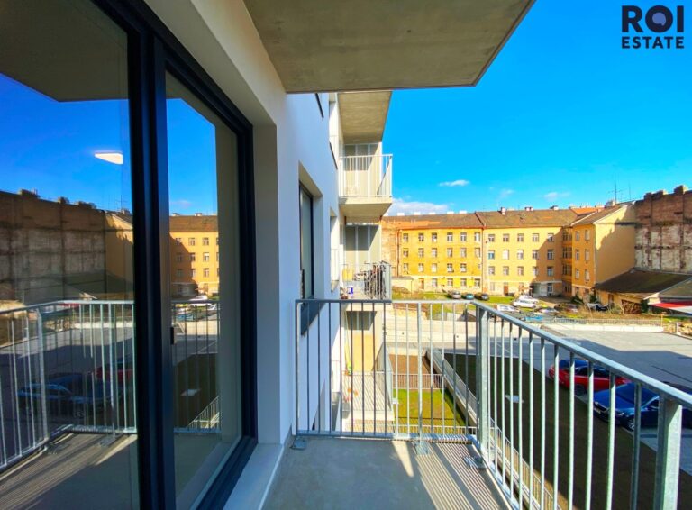 Pronájem nového, moderního bytu 1+kk, 31m² s balkonem, Spolková, Brno – Zábrdovice