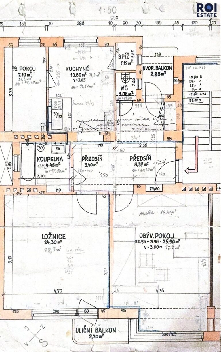 Pronájem prostorného bytu 3+1 91 m², Brno – Královo Pole